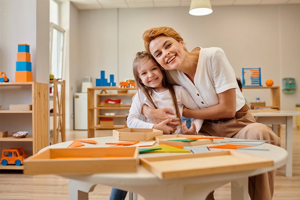 Childcare Assistant engaging preschool children in educational activities